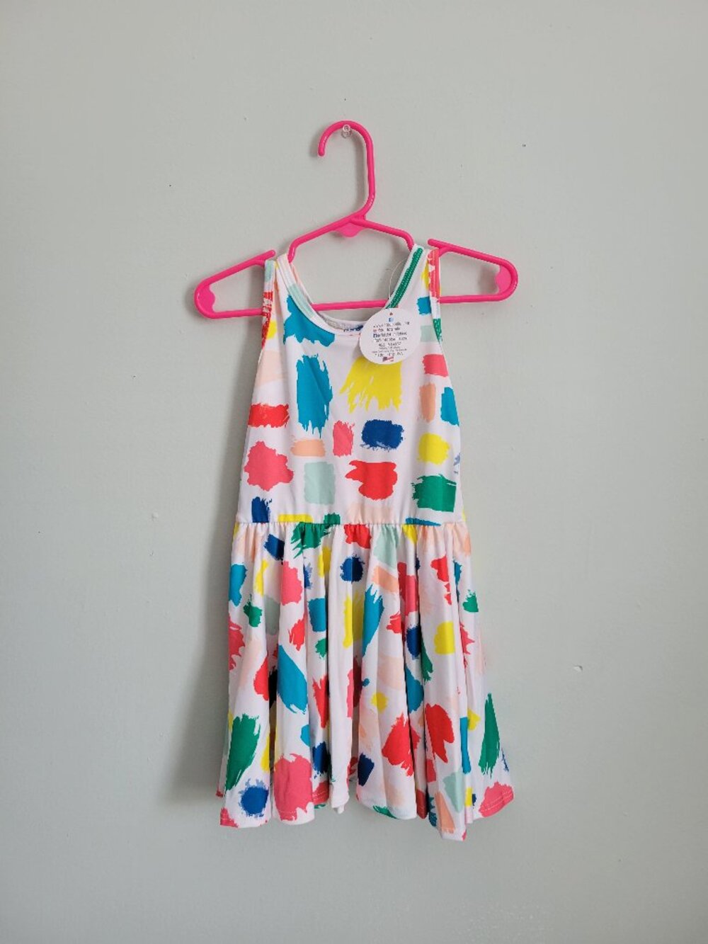 Dot Dot Smile Dress Girl's 2T Toddler Colored Paint Splatter Twirl Tank NWT